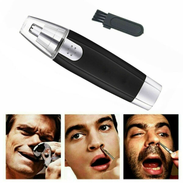 Electric Nose Ear Hair Trimmer Eyebrow Shaver Clipper Groomer Cleaner Unisex Electric Nose Hair Trimmer Portable Ear Hair Removal Painless Nose Hair Clipper with LED Light for Men and Women - Image 2