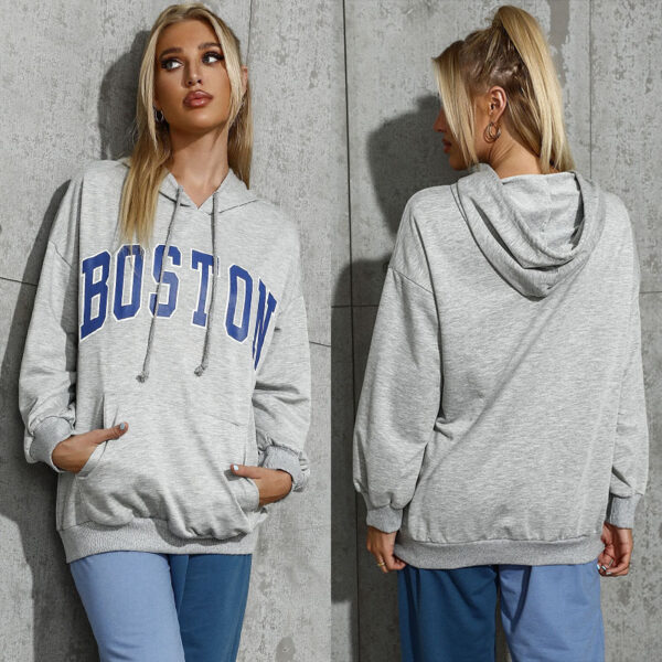 Casual Hooded Trendy Letter Sweater Women