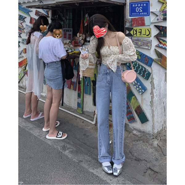 Puff Sleeve Floral Spice Girls Sweet Gentle Shirt Women - Image 4