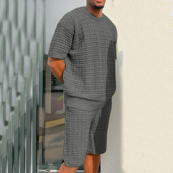 Men's Summer Suit Fashion Loose Men 2 Pieces Outfit Summer Hippie Shirt And Short Set - Image 6