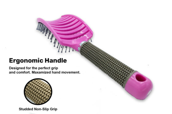 Hair Scalp Massage Brush Anti Static Curved Vented Styling Detangling Brushes Hair Scalp Massage Comb Hairbrush Bristle Nylon Women Wet Curly Detangle Hair Brush For Salon Hairdressing Styling Tools - Image 5