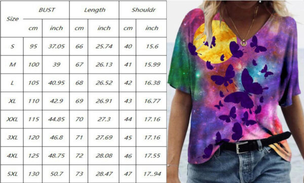 Women's Printed Wear Round Neck Casual Loose T-shirt Women's Top - Image 5