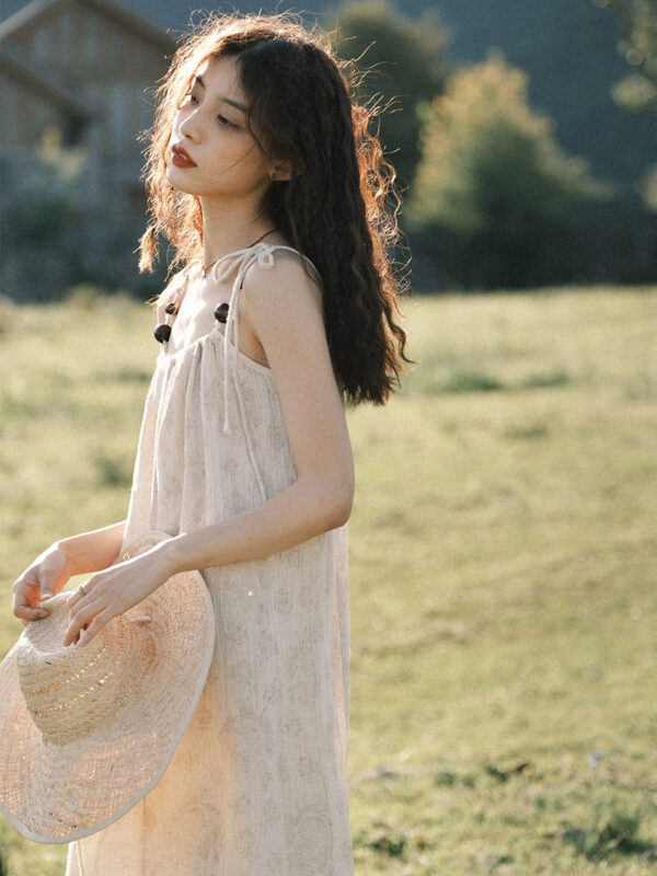 Summer Cotton Linen Dress Woman New - Image 5