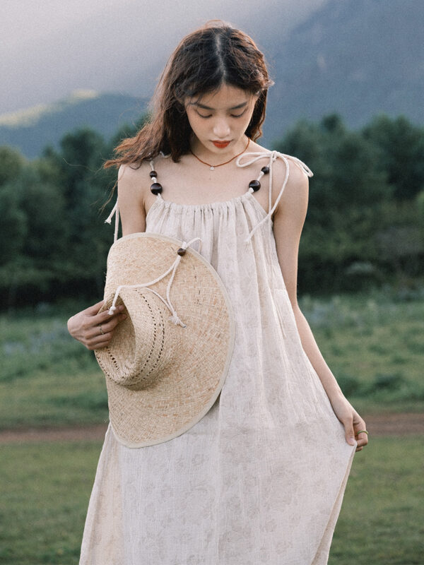 Summer Cotton Linen Dress Woman New - Image 3