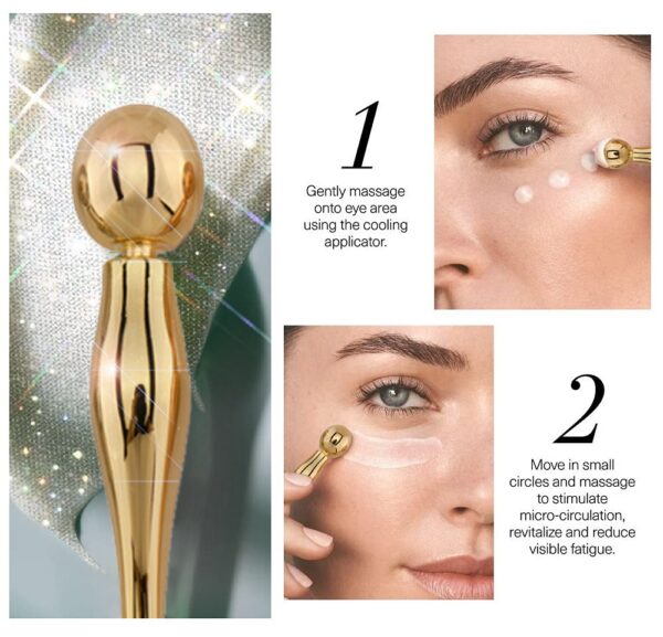 Eye Cream Stick Roller For Face Metal Spatula Puff Applicator Eye Cream Massager Facial Cream Massage Sticks Eye Massage Stick Metal Makeup Spatula Eye Wand 10cm - Image 4
