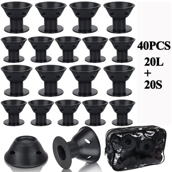 40pcs Magic Silicone Hair Rollers Heatless Curling Rod Headband DIY Hair Styles S L Random Color - Image 6
