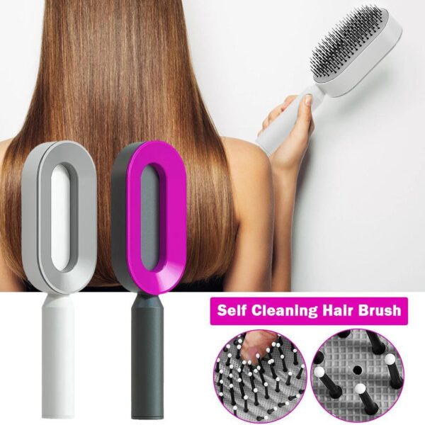 Women Fashion 3D Hair Growth Comb Hairbrush Self-Cleaning Hair Brush  Self Cleaning Hair Brush For Women Massage Scalp Promote Blood Circulation Anti Hair Loss - Image 3