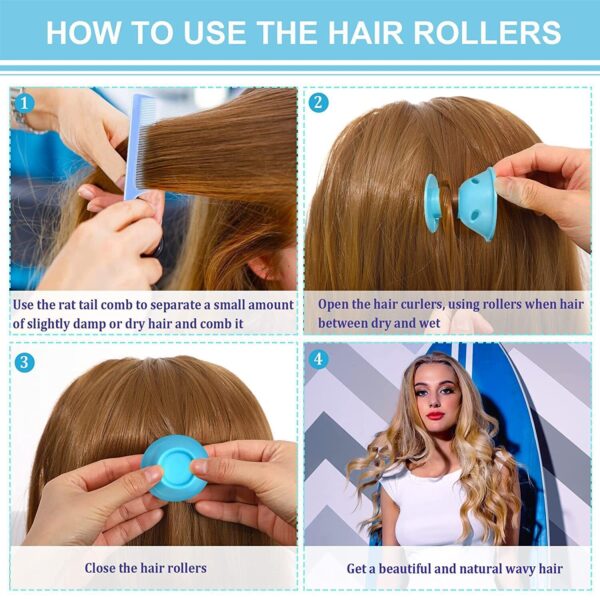 40pcs Magic Silicone Hair Rollers Heatless Curling Rod Headband DIY Hair Styles S L Random Color - Image 10