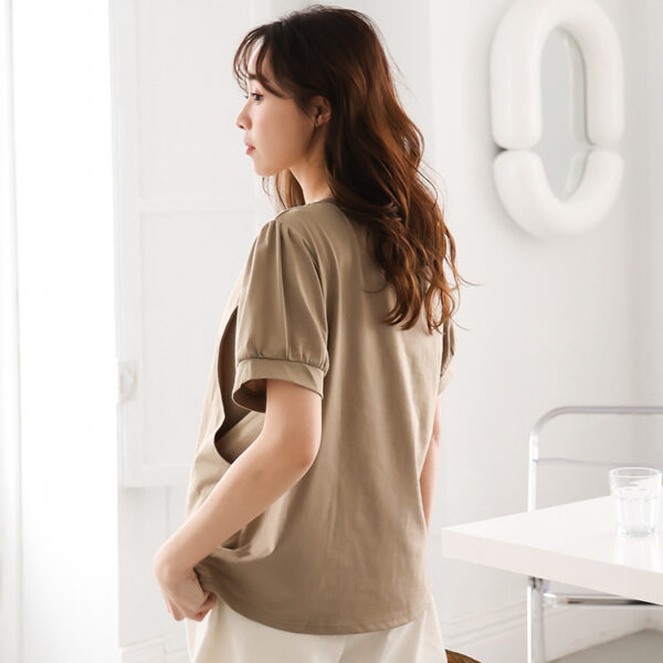 Plus Size Nursing Top Summer Casual Short Sleeve Pregnant Women - Image 3