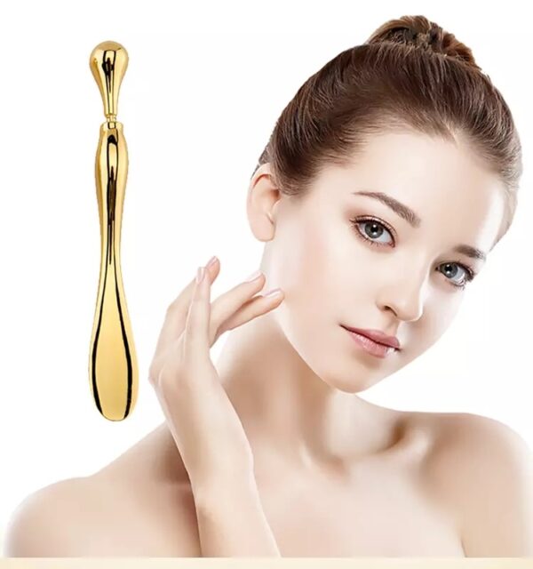 Eye Cream Stick Roller For Face Metal Spatula Puff Applicator Eye Cream Massager Facial Cream Massage Sticks Eye Massage Stick Metal Makeup Spatula Eye Wand 10cm - Image 3