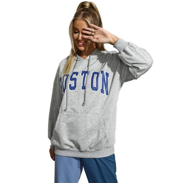 Casual Hooded Trendy Letter Sweater Women - Image 5