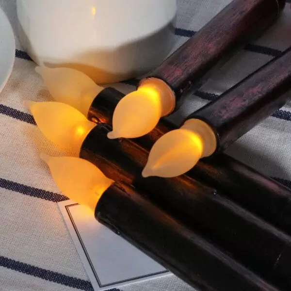 Halloween long black candles - Image 4